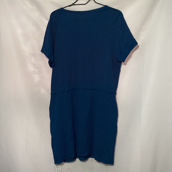 NWT Cupshe WO SIZE LARGE ROYAL Blue Short Sleeve Dress CASUAL DRAWSTRING WAIST - Picture 12 of 13